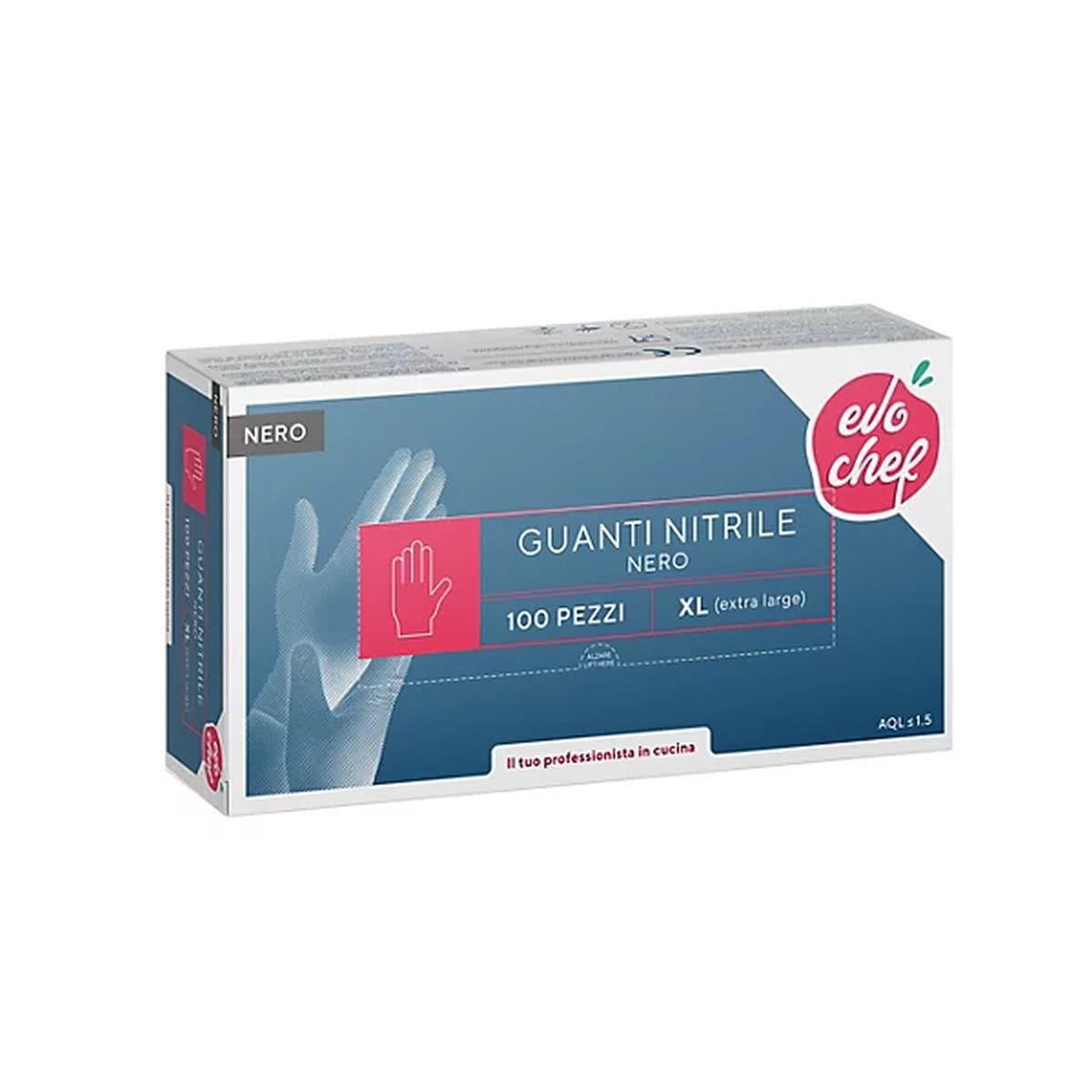 Evo chef guanti nitrile nero x 100  xl