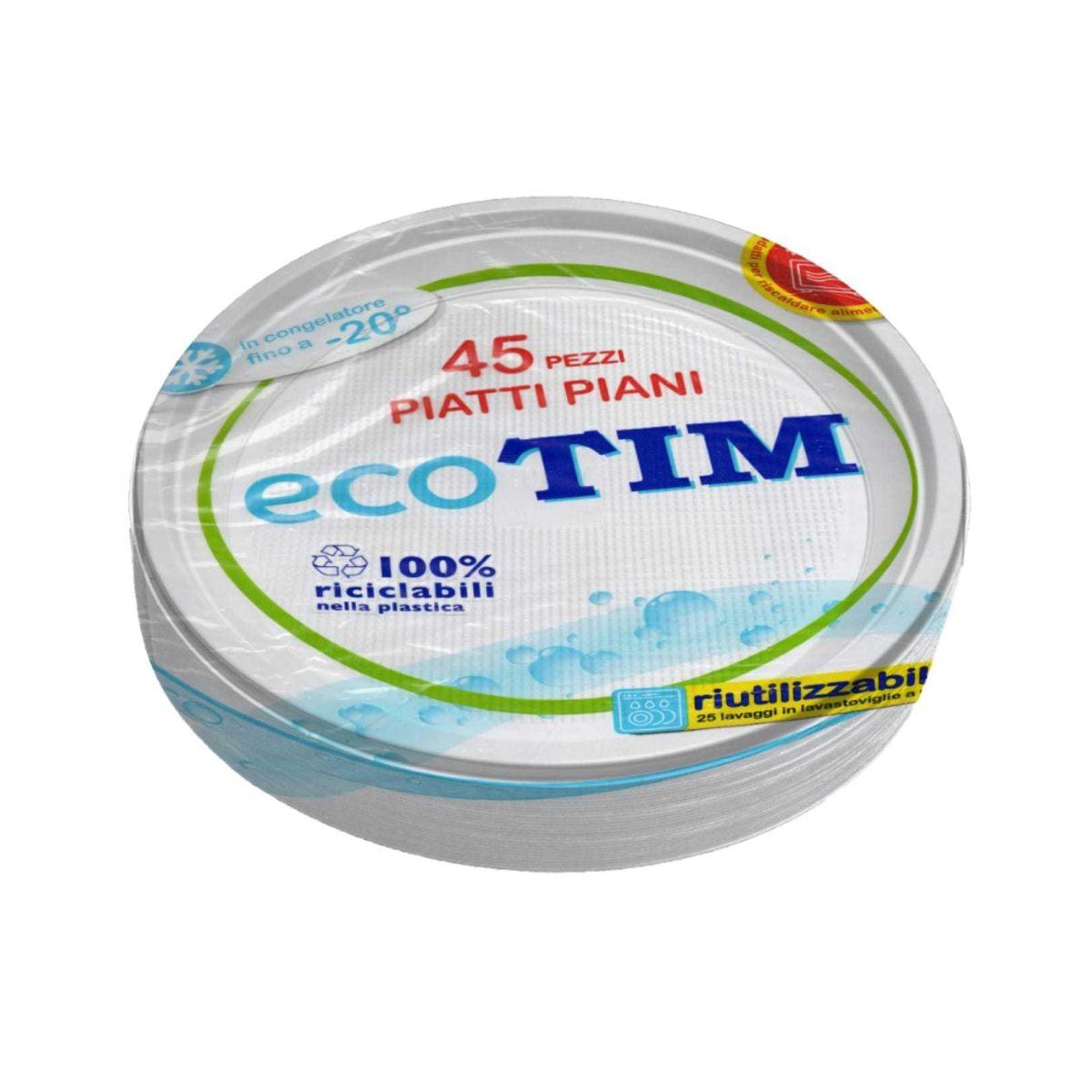 Piatti piani d.22 conf. 45 pz p.p. riutilizzabile