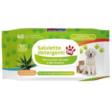 Salviette pet con aloe vera 40 pz