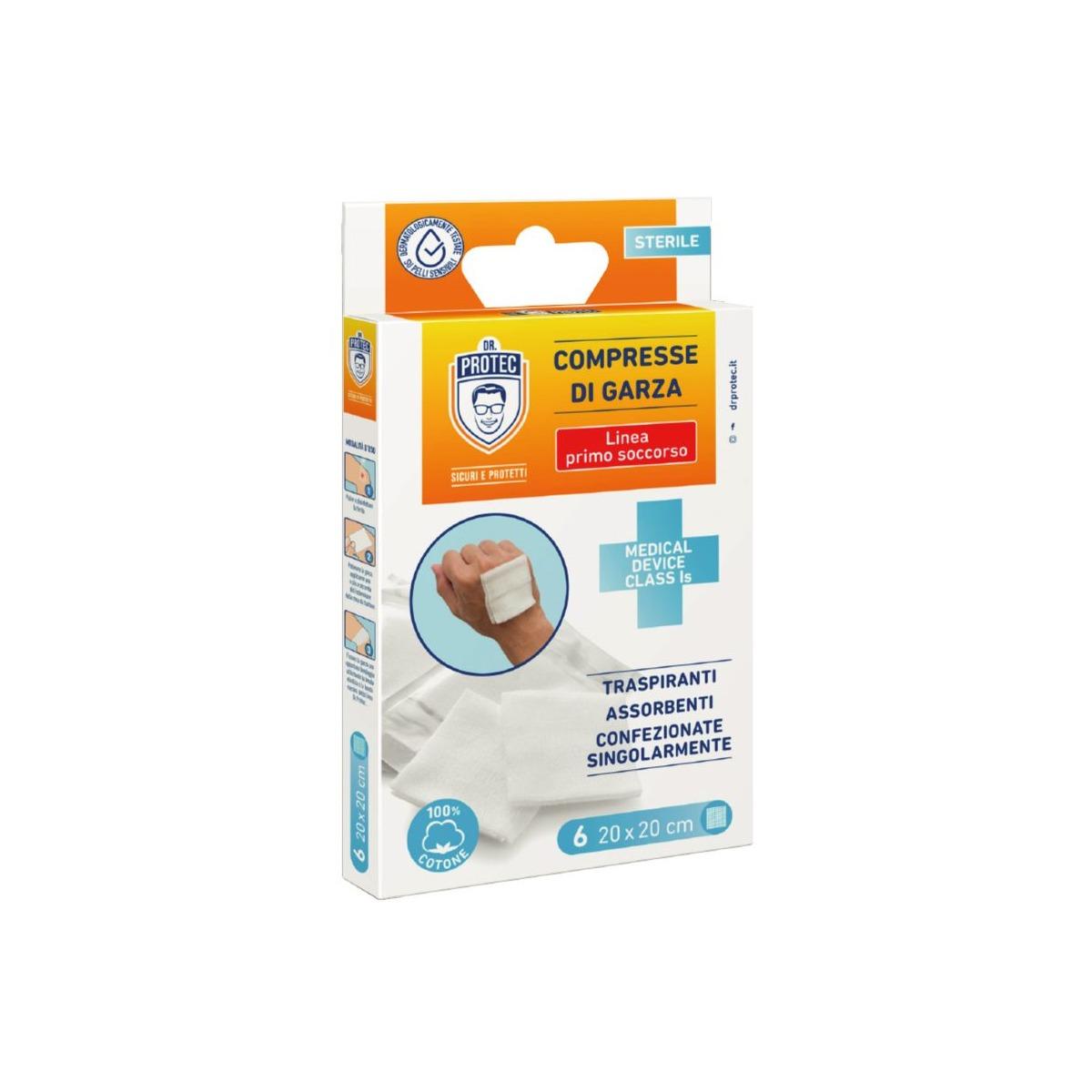 Dr.protec compresse di garza 6pz 20x20cm