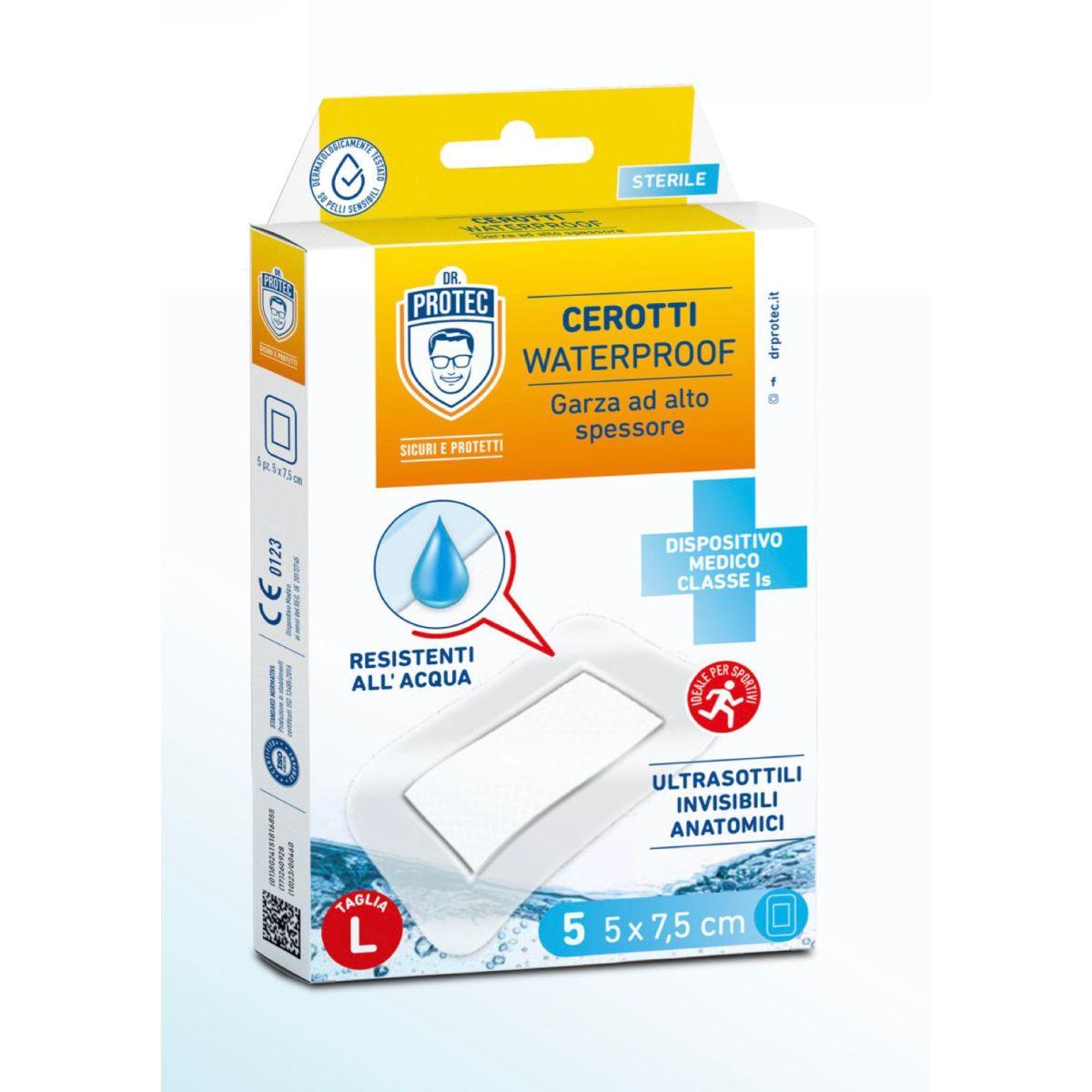 Dr.protec cerotti sterili waterproof 5pz l 5x7,5
