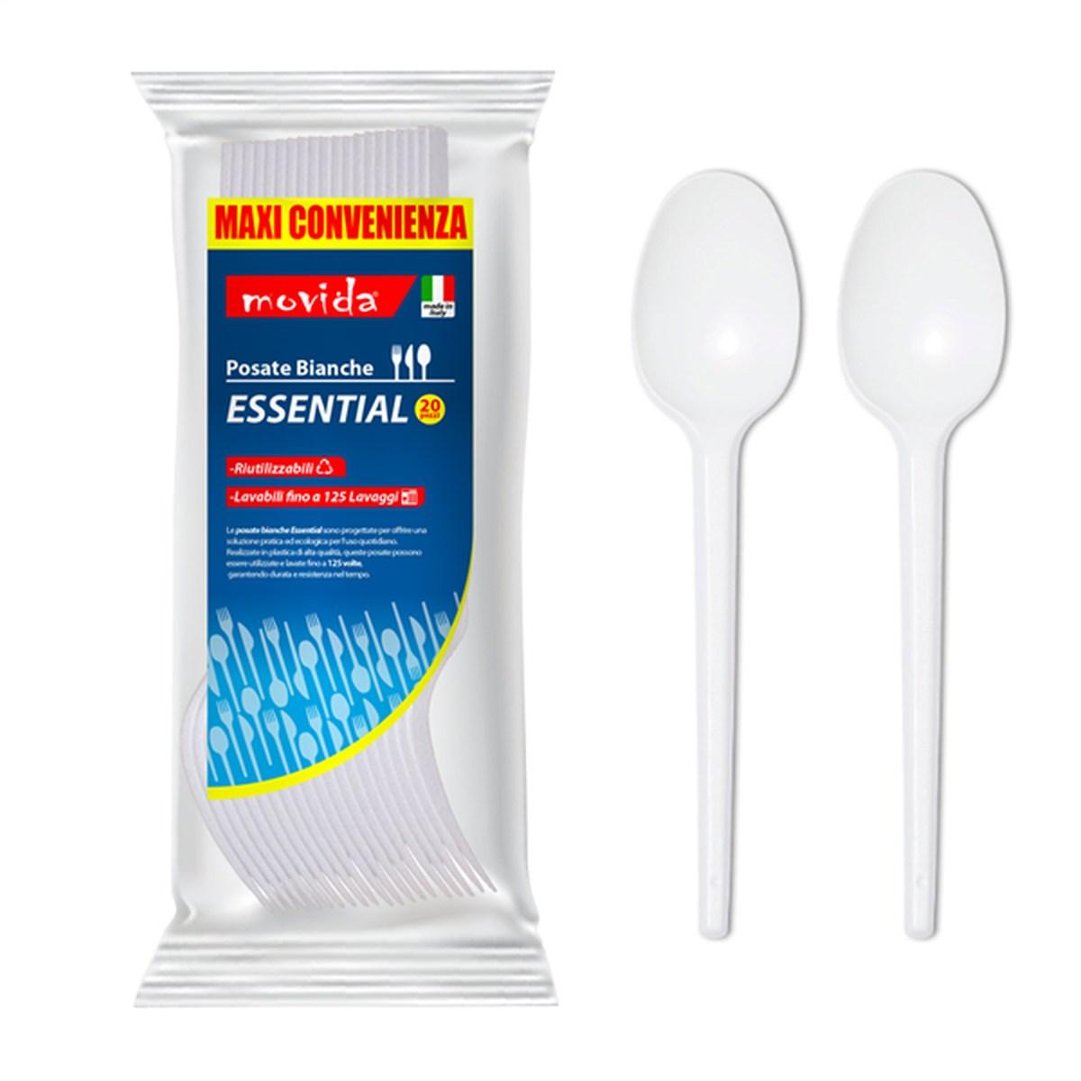 Movida cucchiaio riutiliz. 20 pz bianco