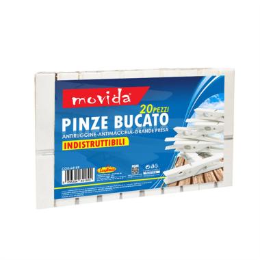 Movida 20 mollette bucato bianco