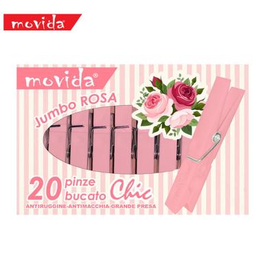 Movida 20 mollette bucato rosa