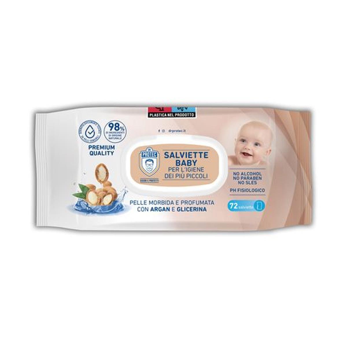 Salviettine baby argan 72 pz