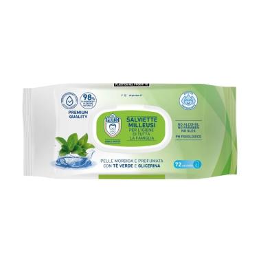 Salviettine milleusi te verde 72 pz